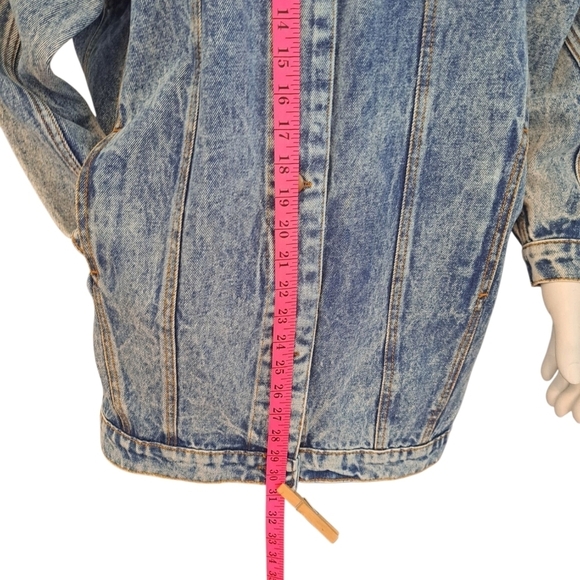 Tango Vintage Style Washed Denim Jacket Or Dress Marble Acid Wash Coat Unisex - Picture 12 of 13